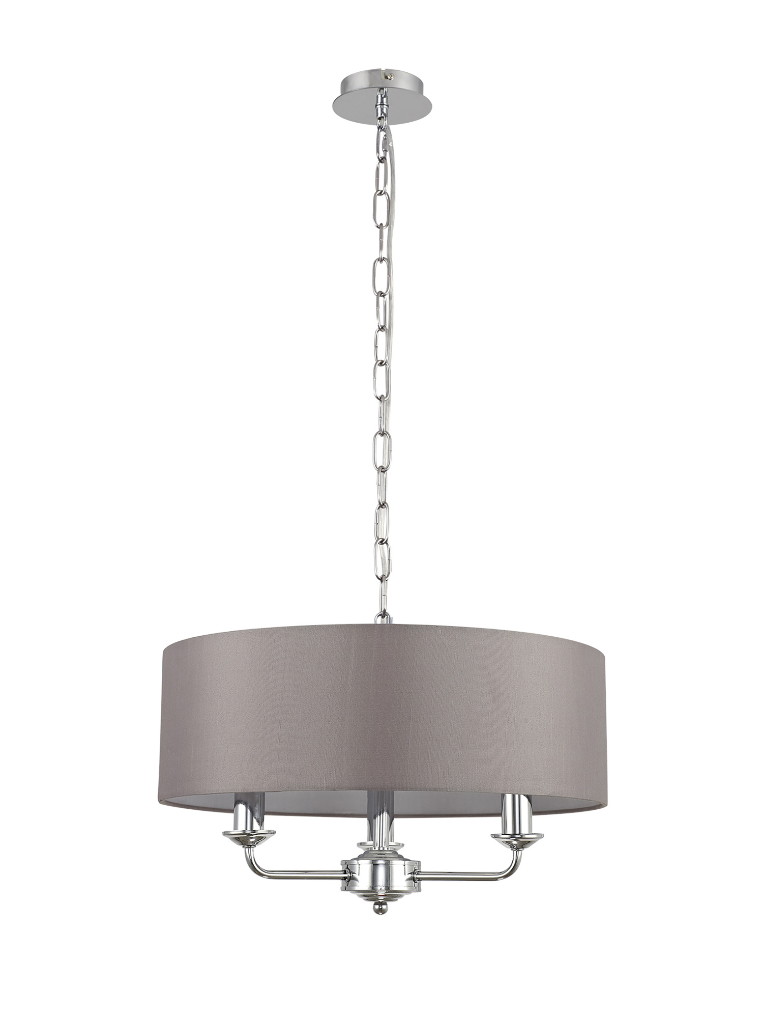 Banyan 45cm 3 Light Pendant Polished Chrome, Grey DK0004  Deco Banyan